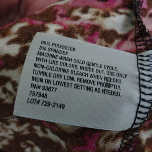 Worthington Women's Size PXL Wine/Black Abstract Print-3/4 Sleeves-NEW - Picture 6 of 9